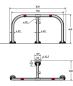Preview: Parkplatzbügel mit Teleskopmittelschiene verschließbar mit Vorhängeschloss