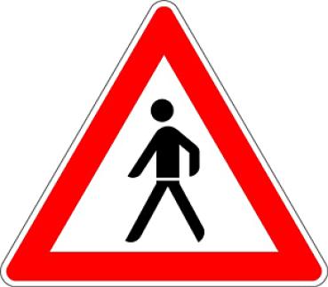 Verkehrszeichen VZ 133-10 Fußgänger rechts