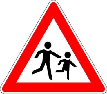 Verkehrszeichen VZ 136-20 Kinder Aufstellung links