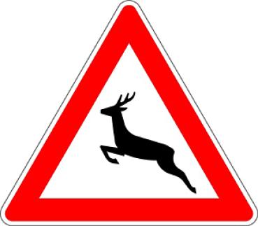 Verkehrszeichen VZ 142-10 Wildwechsel Aufstellung rechts