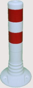 Preview: Flexipfosten aus Kunststoff weiß mit roten Ringen