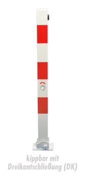 Sperrpfosten rot/weiß aus Stahl quadratisch, 70 x 70 m