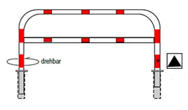 Preview: Absperrbügel aus Stahlrohr Ø 60 mm mit Mittelstrebe herausnehmbar und drehbar