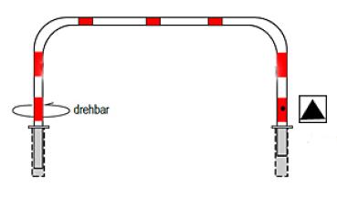 Preview: Absperrbügel aus Stahlrohr Ø 60 mm herausnehmbar und drehbar