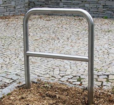 Fahrrad-Anlehnbügel aus Edelstahl mit Mittelstrebe