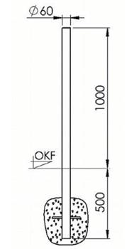 Preview: Rohrpfosten für Abfallbehälter