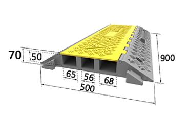 Preview: Schlauch- und Kabelbrücke mit Klappdeckel 3 Kanäle
