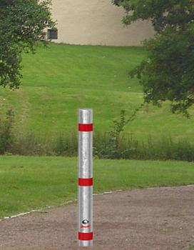 Preview: Sperrpfosten mit Flachkopf Durchmesser 76 mm