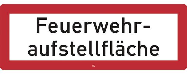 Hinweisschild - Feuerwehraufstellfläche