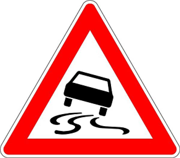 Verkehrszeichen VZ 114 Schleuder- oder Rutschgefahr