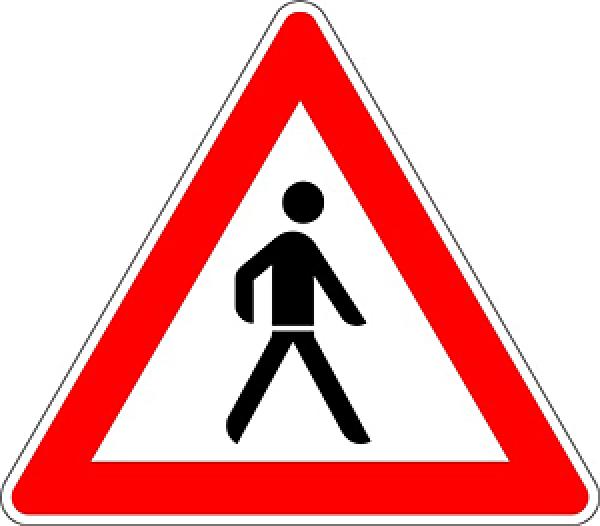 Verkehrszeichen VZ 133-20 Fußgänger links