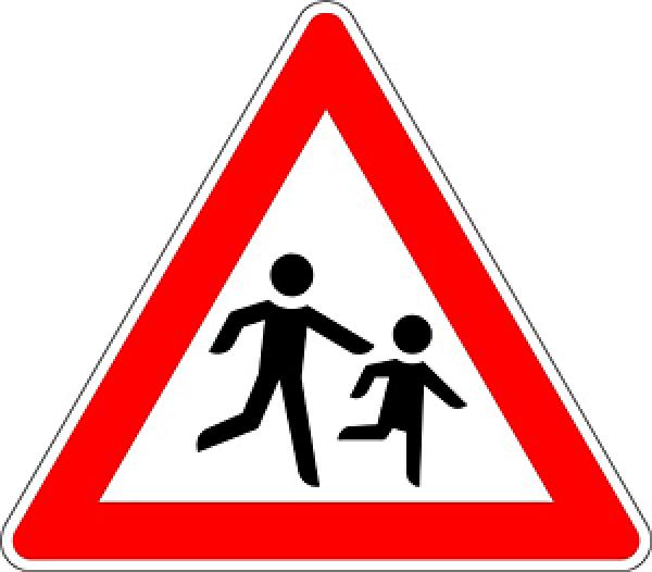 Verkehrszeichen VZ 136-20 Kinder Aufstellung links