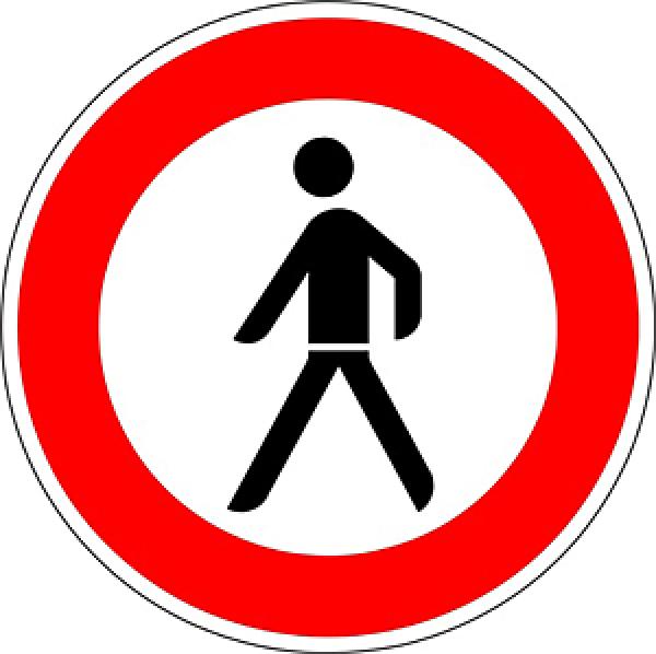 Verkehrszeichen VZ 259 Verbot für Fußgänger
