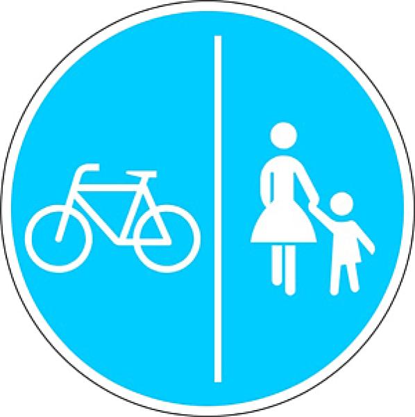 Verkehrszeichen VZ 241-30 Getrennter Rad- und Gehweg Radweg links