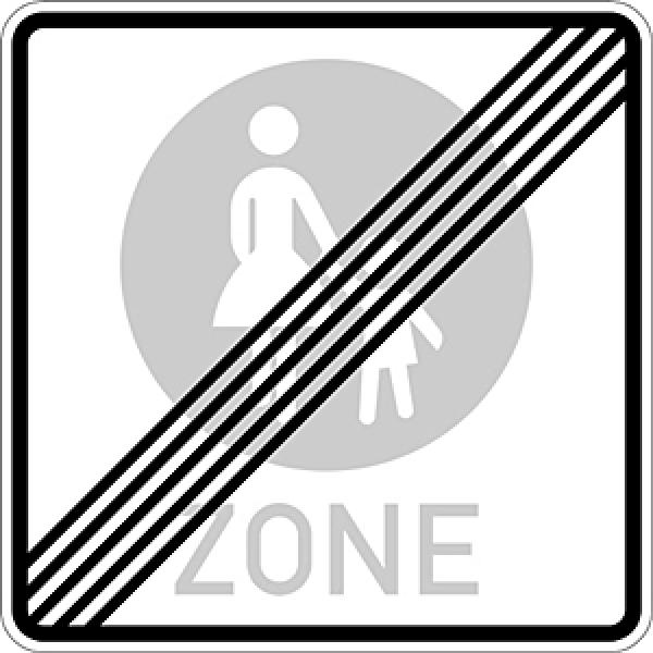 Verkehrszeichen VZ 242-20 Ende einer Fußgängerzone