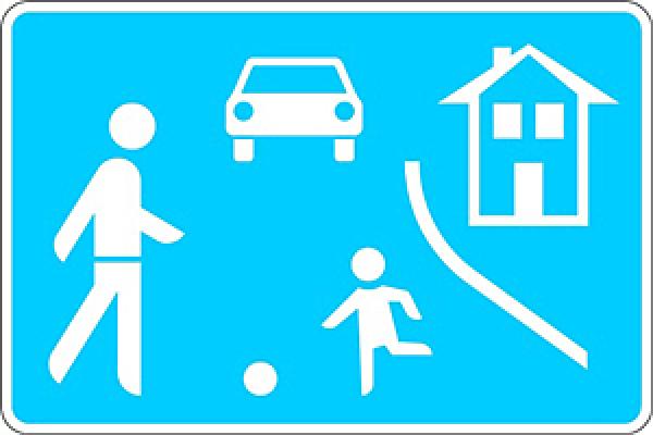 Verkehrszeichen VZ 325-10 Beginn eines verkehrsberuhigten Bereichs
