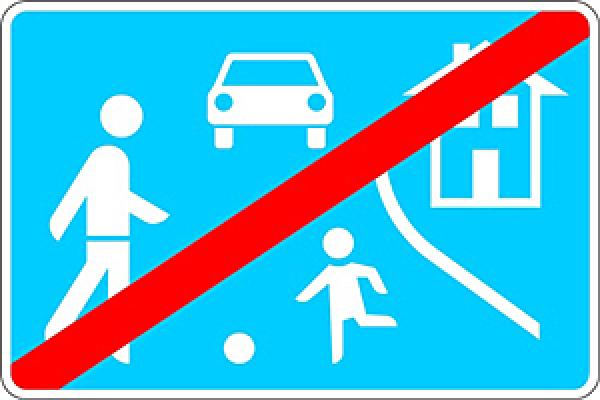 Verkehrszeichen VZ 325-20 Ende eines verkehrsberuhigten Bereichs