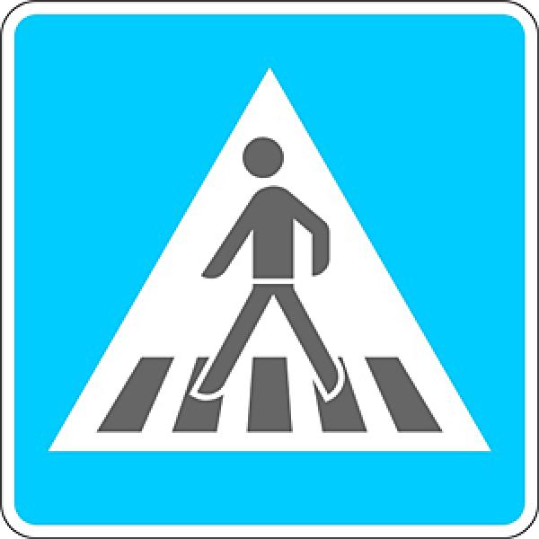 Verkehrszeichen VZ 350-10 Fußgängerüberweg Aufstellung rechts