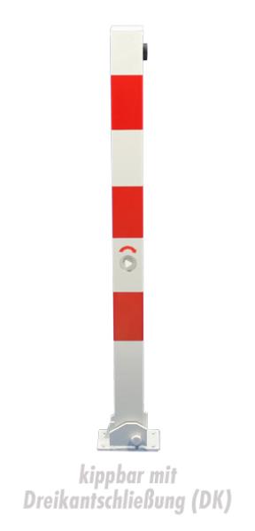 Sperrpfosten rot/weiß aus Stahl quadratisch, 70 x 70 m