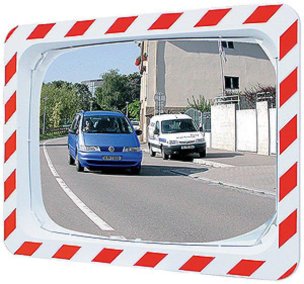 Straßenverkehrsspiegel rechteckig aus Polymir, unzerbrechlich,