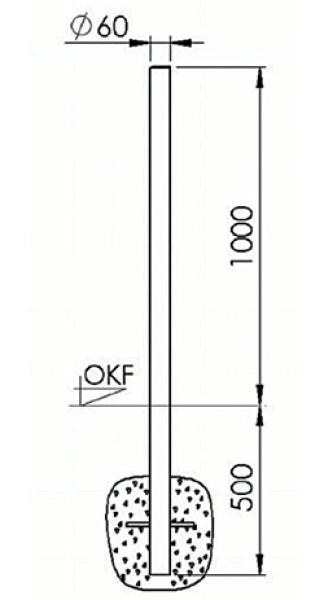 Rohrpfosten für Abfallbehälter