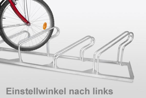 Fahrradständer, Schrägstellung in 45° nach rechts oder links,