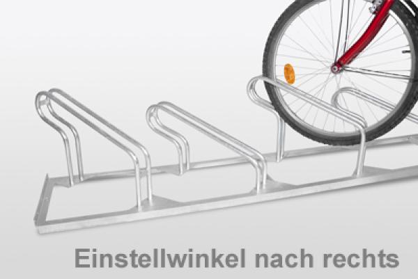 Fahrradständer, Schrägstellung in 45° nach rechts oder links,