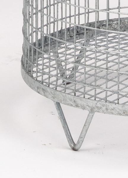 Abfallsammler Drahtkorb komplett aus verzinktem Draht