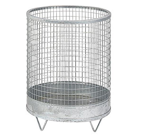 Abfallsammler Drahtkorb mit stabilem Blechboden