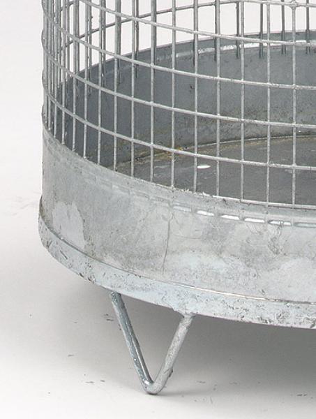 Abfallsammler Drahtkorb mit stabilem Blechboden