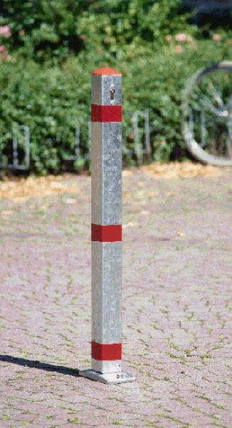 Sperrpfosten verzinkt aus Stahl quadratisch, 70 x 70 mm